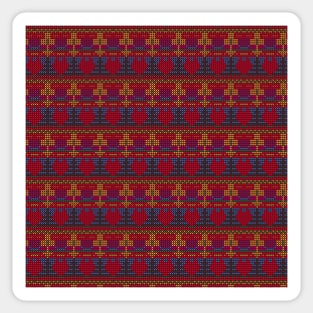 Colorful Knitted Christmas Pattern - Unique Festive Style Sticker